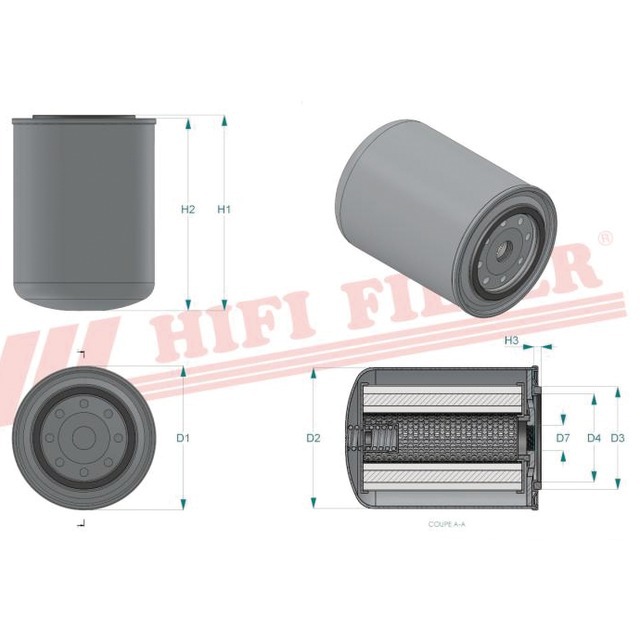 Filtre Hydraulique SH 56255 Hifi Filter référence fournisseur HIFSH56255
